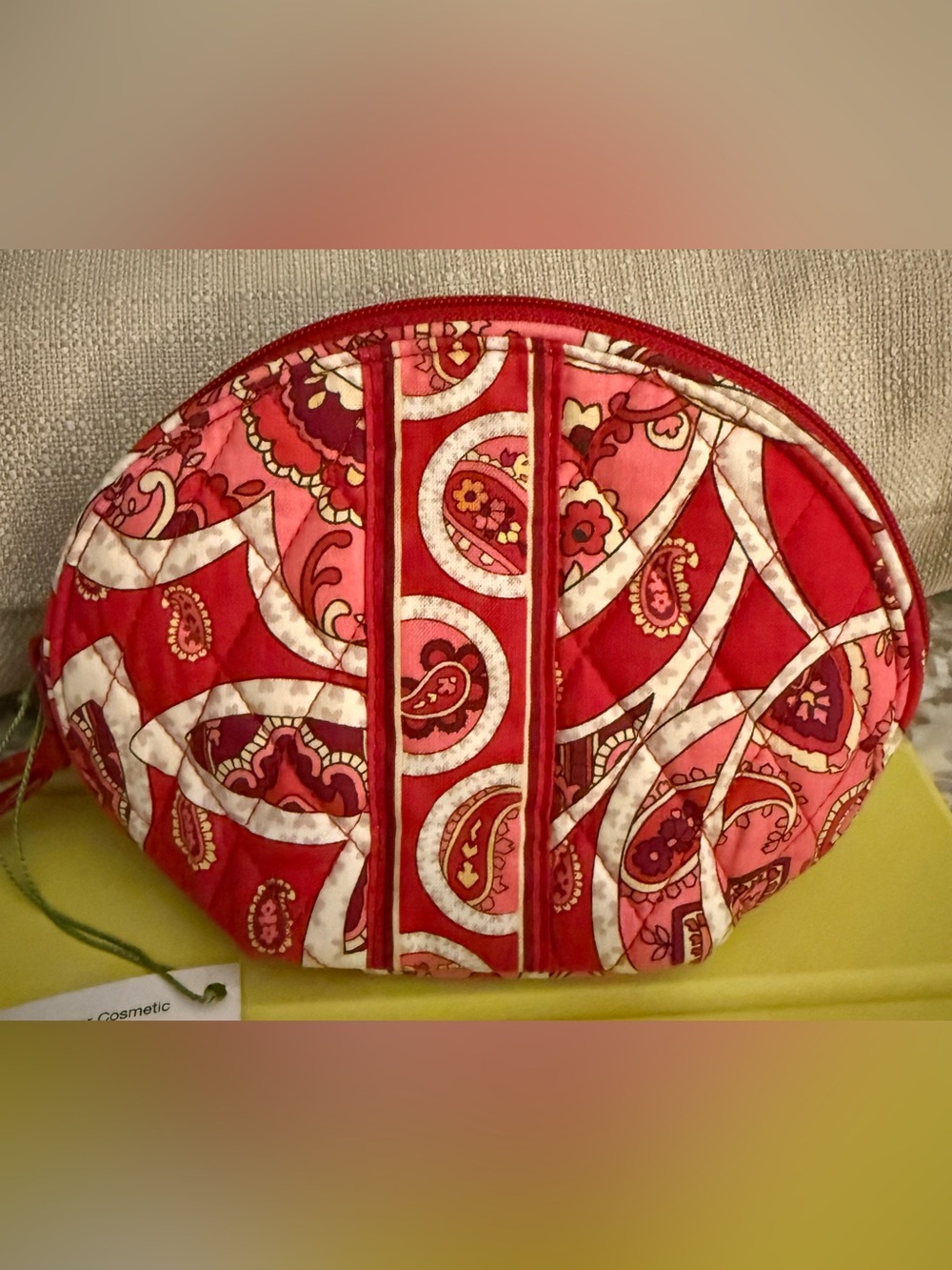Vera Bradley Quilted Mirror Cosmetic in Rosy Posies